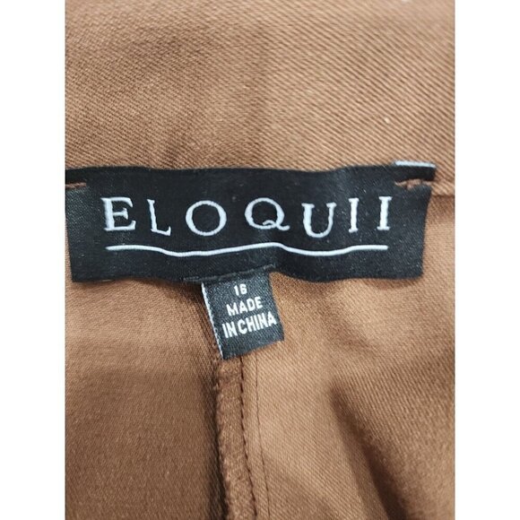 Eloquii Pants High Rise Brown Flare Leg Trouser Stretch Women's 16 - Picture 5 of 8